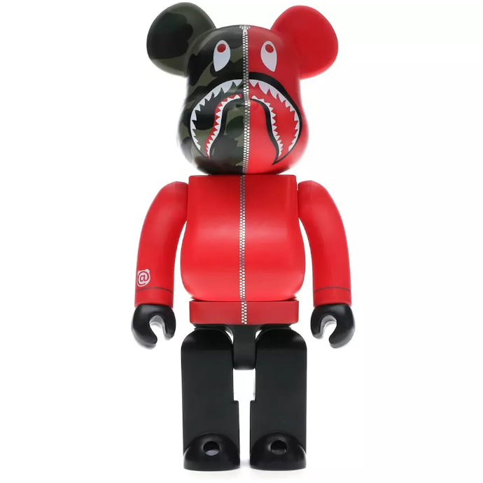 Bearbrick A Bathing Ape 1st Camo Shark 400% Red