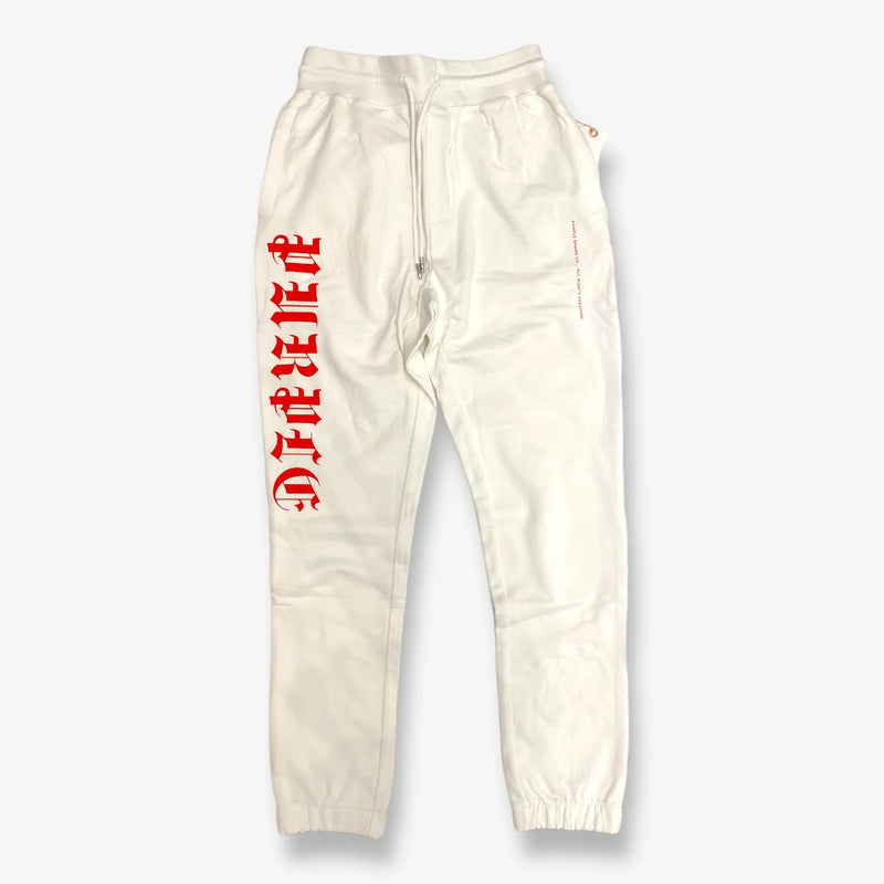 Purple Brand French Terry Sweatpant Gothic Wordmark Brilliant White