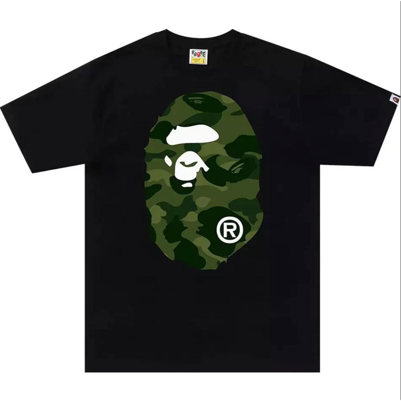 BAPE Color Camo Big Ape Head Tee 'Black/Green'