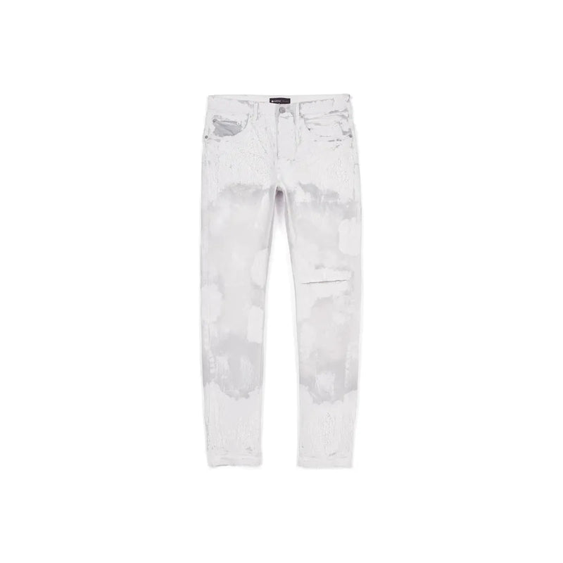 PURPLE BRAND FADED ECRU CRACKLE JEANS