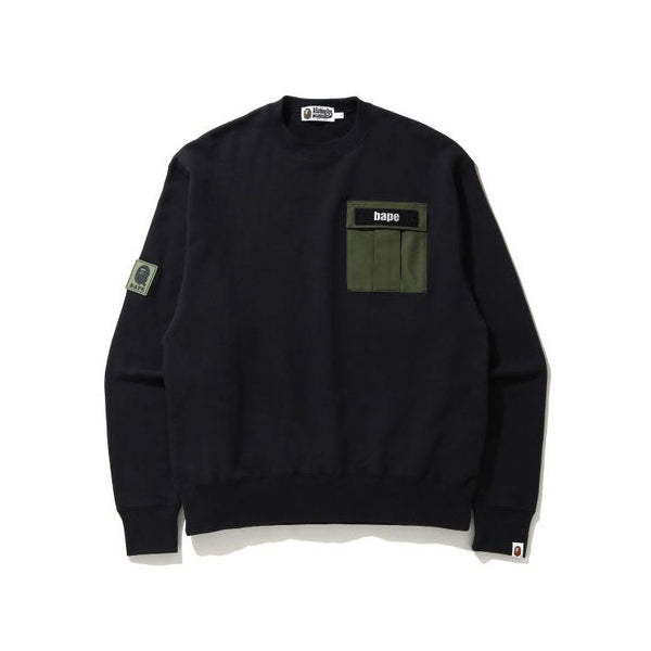 Bape Military Pocket Crewneck Navy Camo