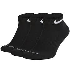 Nike Everyday Plus Cushioned Low-Cut Training Socks (3 Pairs) - Black