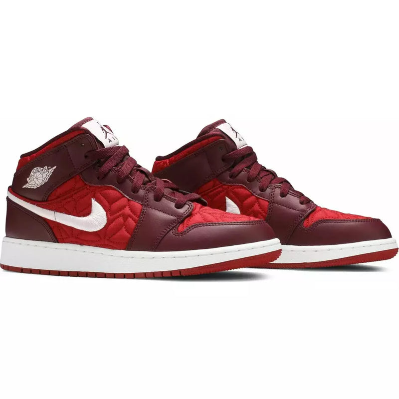 Air Jordan 1 Mid SE GS 'Red Quilted'
