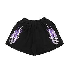 Vlone Purple Skully Shorts 'Black'