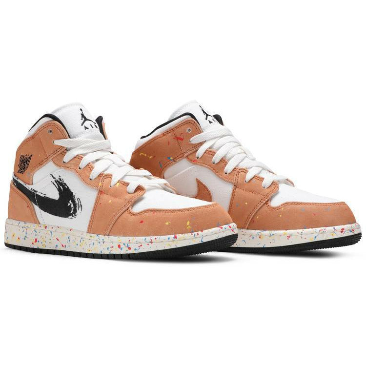 Air Jordan 1 Mid SE GS 'Brushstroke Paint Splatter'