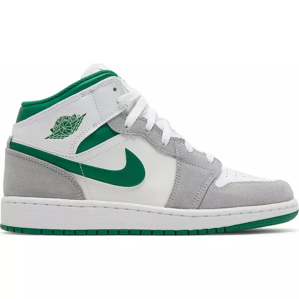 Air Jordan 1 Mid SE GS 'Grey Pine Green'