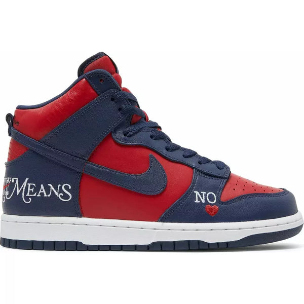 Supreme x Dunk High SB 'By Any Means - Red Navy'