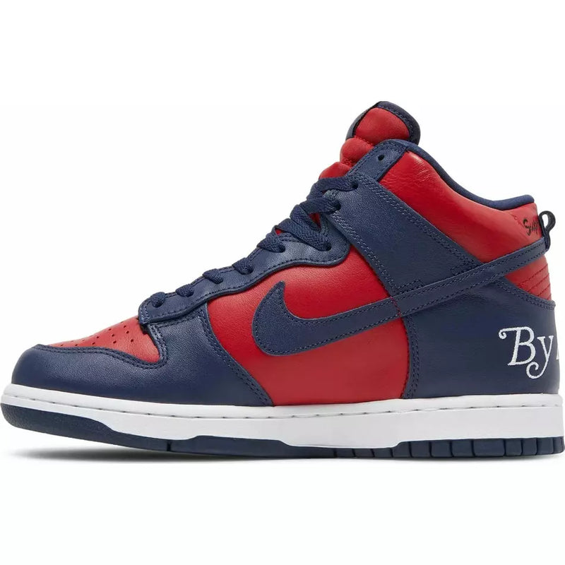 Supreme x Dunk High SB 'By Any Means - Red Navy'