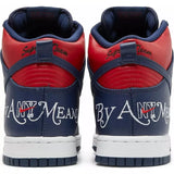 Supreme x Dunk High SB 'By Any Means - Red Navy'