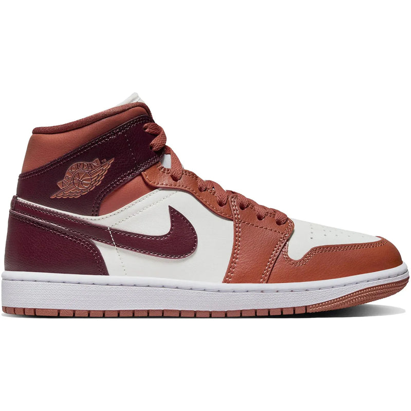 Jordan 1 Mid Dusty Peach Night Maroon (Women's)