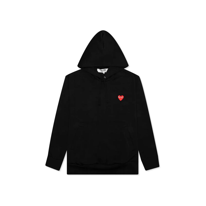 Comme des Garcons Play Red Heart Hoodie Black