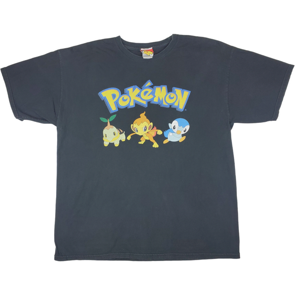 (2007) Pokemon Starters Turtwig Chimcar Piplup Cartoon T-Shirt