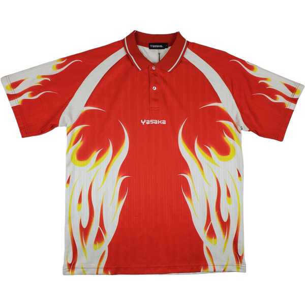 (90s) Yasaka Flame Fire Ping Pong Jersey T-Shirt