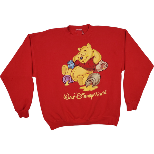(90s) Winnie the Pooh & Honey Walt Disney Red Crewneck