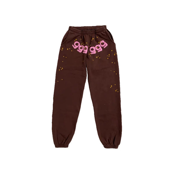 Sp5der Angel Number Sweatpants Brown