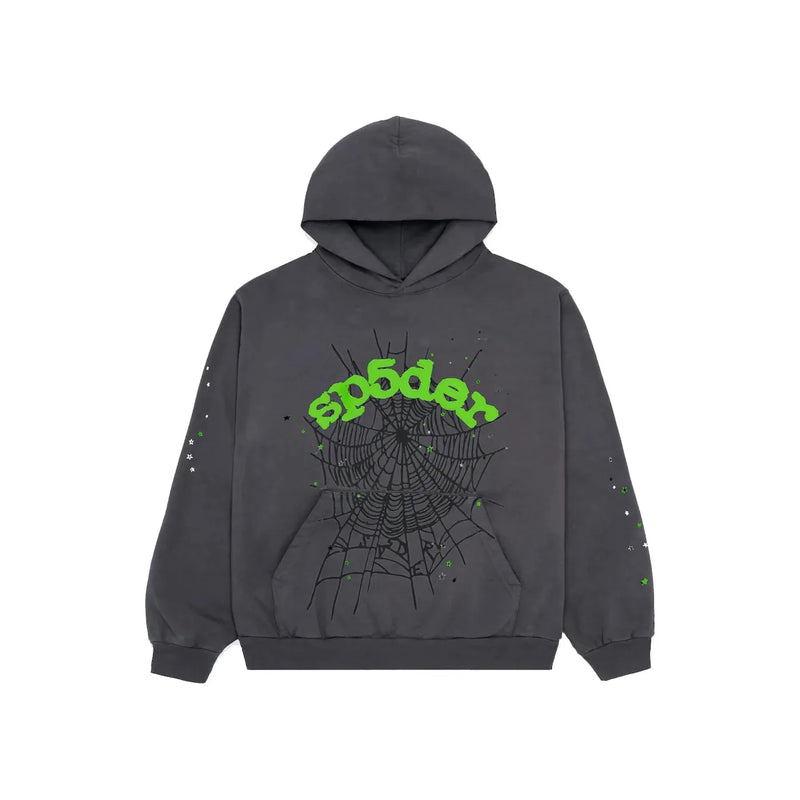 Sp5der Wait Web Hoodie Slate Grey