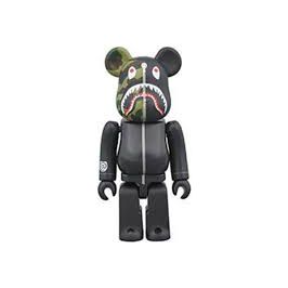 Bearbrick x Bape 1st Camo Shark 100% Black