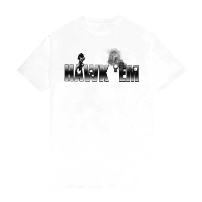 Vlone x Pop Smoke Hawk Em Short-Sleeve T-Shirt 'White'