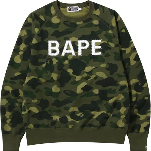 BAPE Color Camo Crystal Stone Relaxed Fit Crewneck 'Green