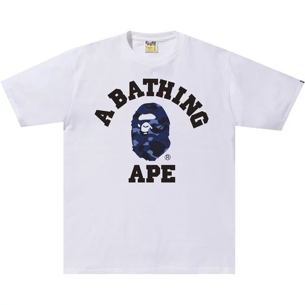 BAPE Color Camo College Tee 'White/Navy'