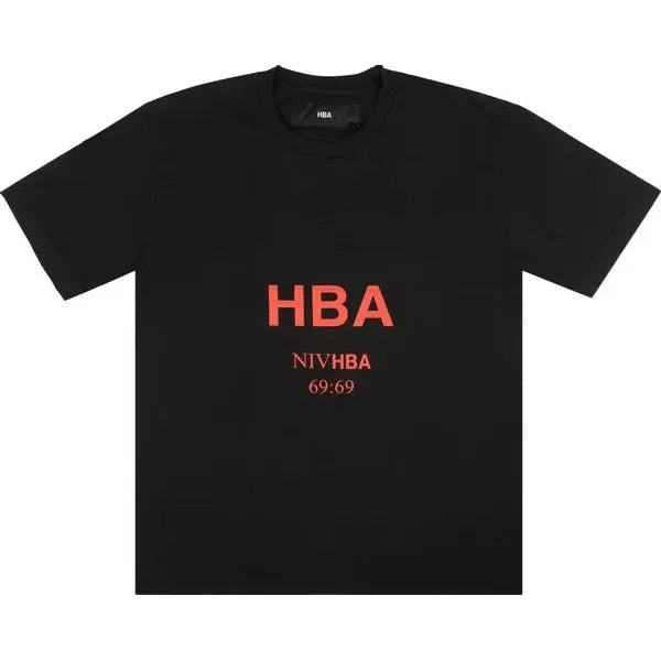 HOOD BY AIR Black Red Logo Short Sleeve T-Shirt