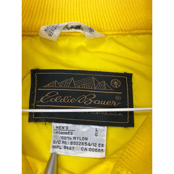 (90s) Eddie Bauer Yellow Nylon Snap Pullover Windbreaker