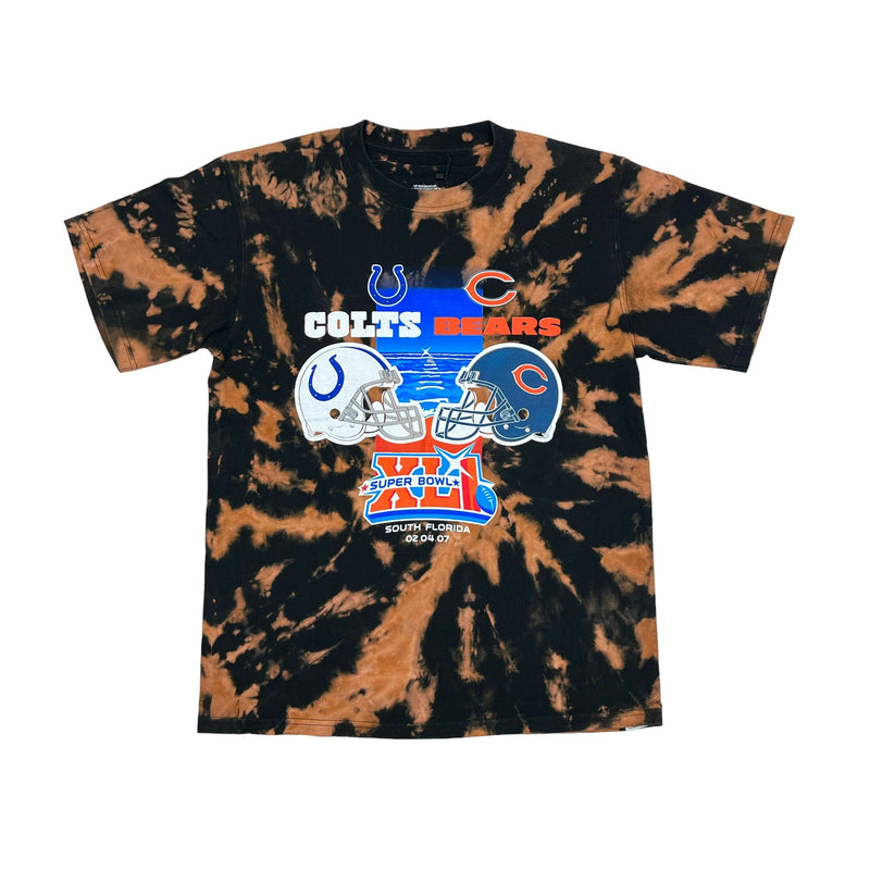 (00s) 2007 NFL Superbowl Colts vs Bears Bleached T-Shirt