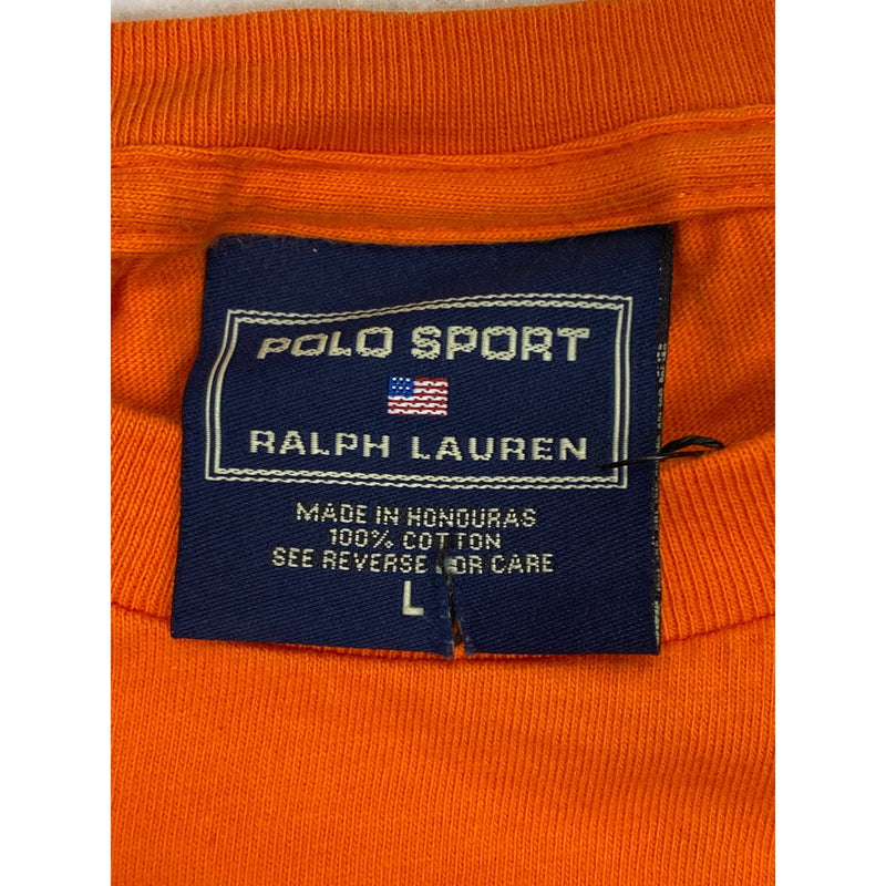 (90s) Polo Sport Ralph Lauren Orange USA Flag T-Shirt