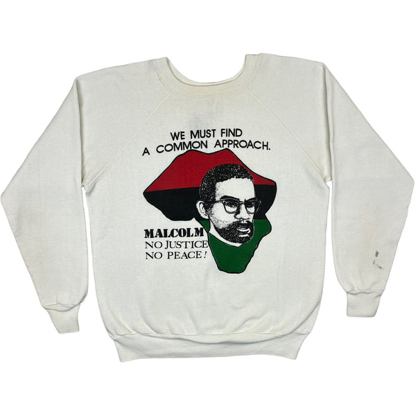 (90s) Malcolm X No Justice, No Peace Black History Crewneck