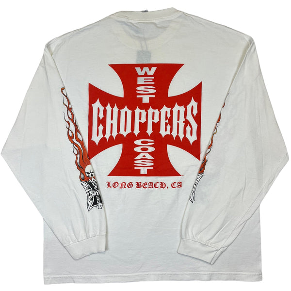 (00s) CFL West Coast Choppers Skull Flame Long Sleeve Shirt