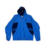 (00s) Adidas Blue Hooded Striped Windbreaker