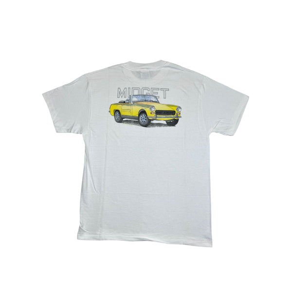 (90s) MGB Yellow James Bond Classic Car T-Shirt large