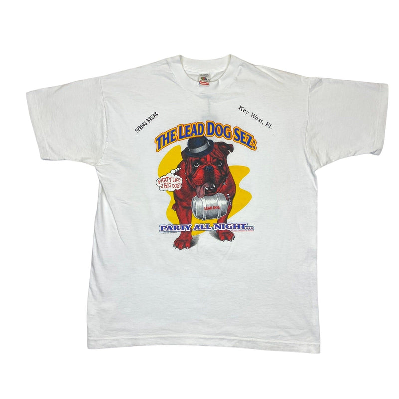 (90s) Party All Night 'Lead Dog' Beer Spring Break T-Shirt