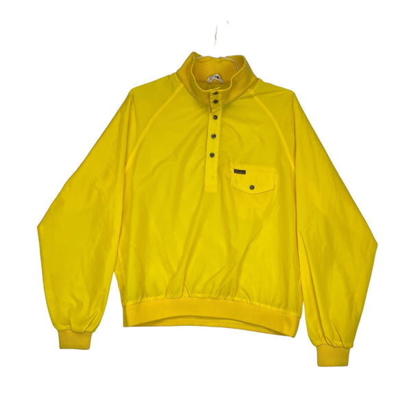 (90s) Eddie Bauer Yellow Nylon Snap Pullover Windbreaker